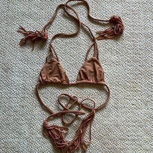 Acacia braid tie top in nude size petite (xs)
